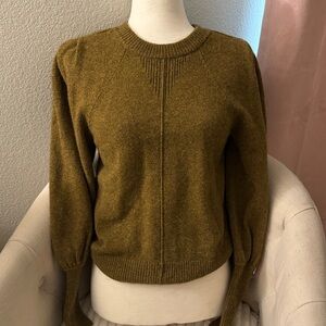 ba&sh woman’s wool blend sweater with puffy sleeves size small